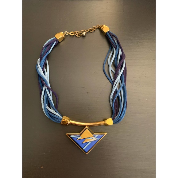 Michaela Frey Enamel Medallion Necklace // Vintage 1980s Avant Garde Jewelry - Picture 7 of 9